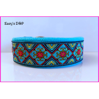 Halfcheck halsband turquoise vierkant OP=OP